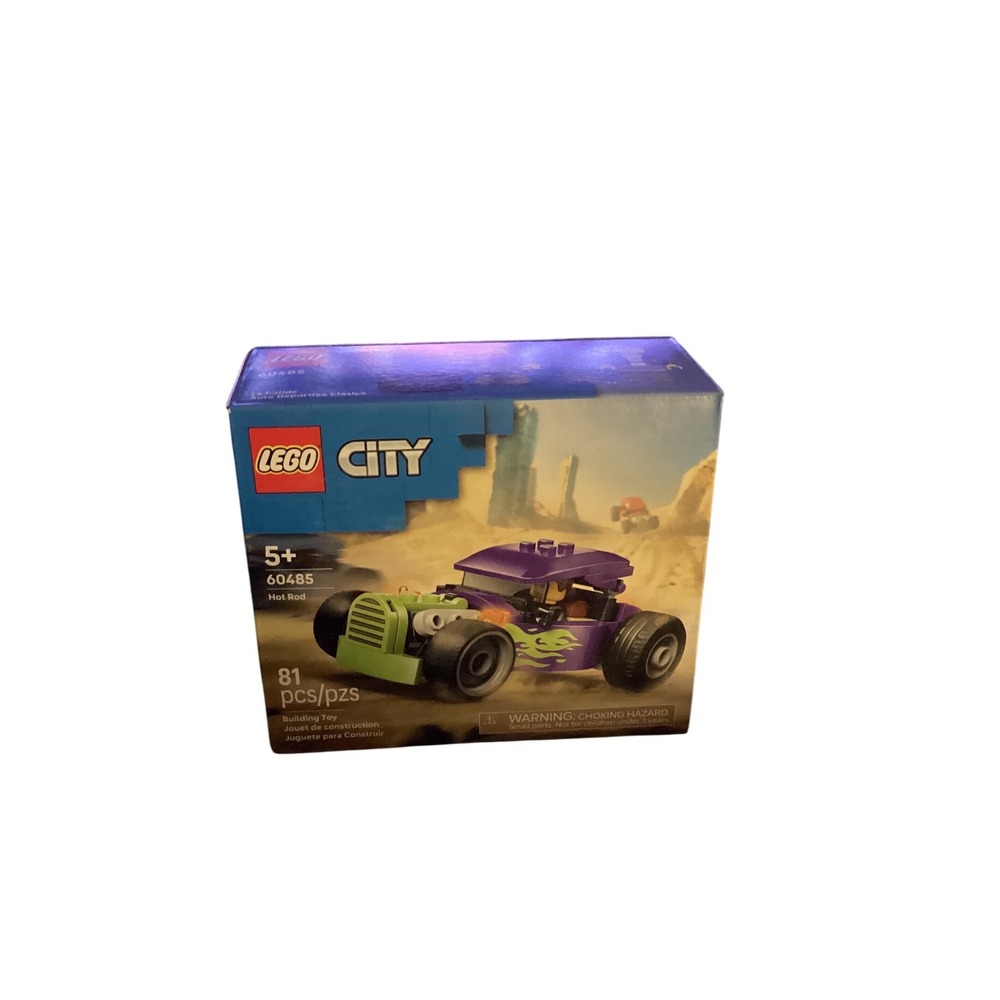 LEGO City Great Vehicles Hot Rod 60485 Building‎ Toy Set 81 Pieces Purple Green